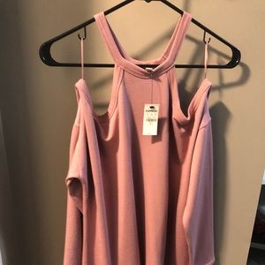 Dusty Pink Cold Shoulder Top
